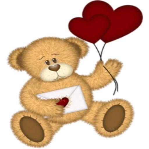 l'amour de l'ours, ours de la saint-valentin, coeurs d'ours, modèle d'ours en peluche, fond transparent cœur d'ours