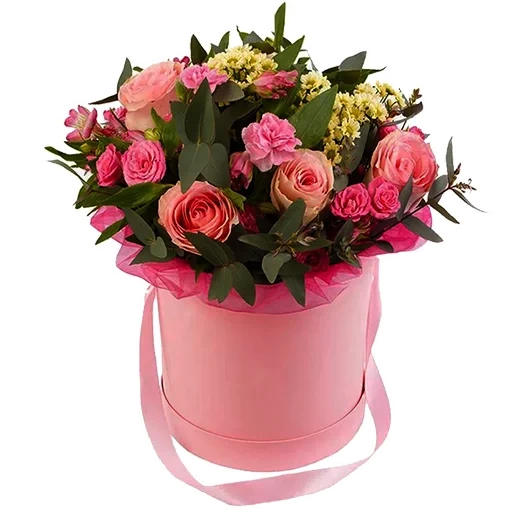 hutschachtel, blumensträuße, blumen einer hutkiste, blumensträuße, spring bouquet box