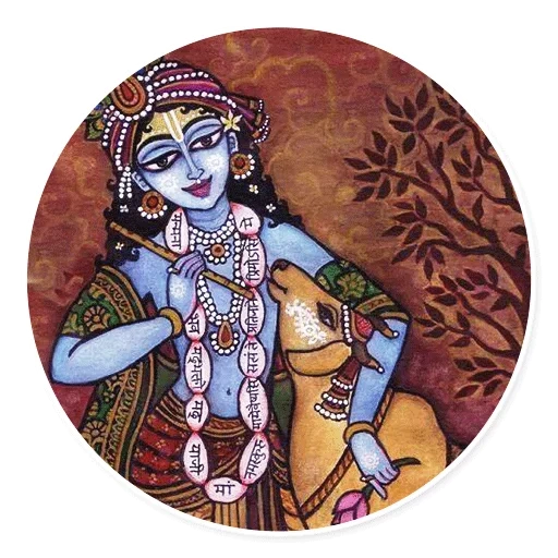 krishna, la ragazza, krishna radha, pittura indiana, nitaka padia krishna