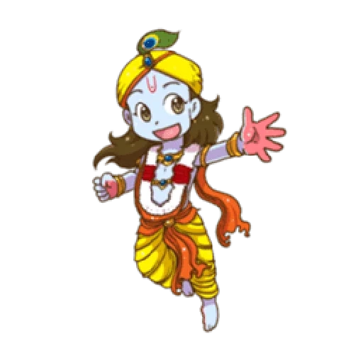 anime, krishna, karakter, seni janmashtami krishna