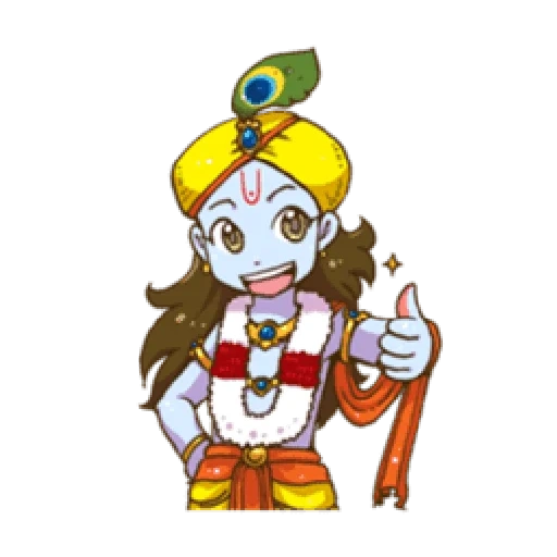 krishna, personagens, hari krishna, desenho de krishna