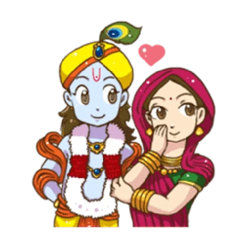 anime, krishna, p v acharya, rada krishna