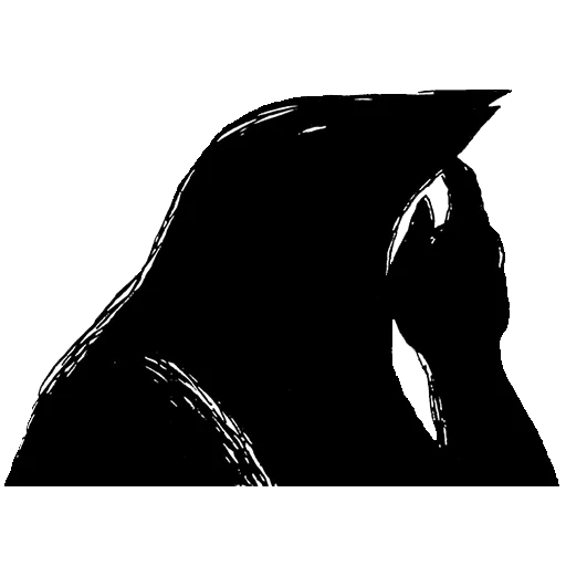 silhouette, dark, oiseau svg, silhouette en forme de bec, profil de fourrure