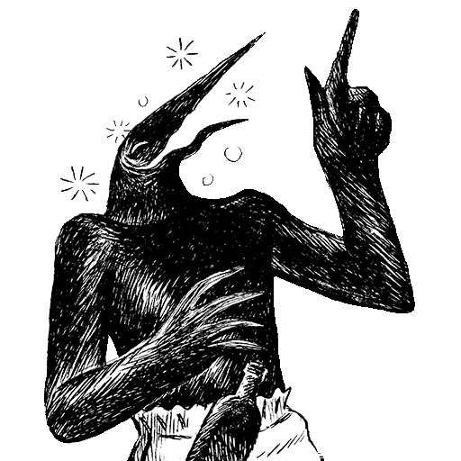 demon, illustration, abrahas demon, plague doctor, amuketsis demon musician