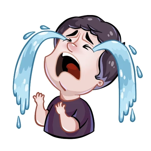 telegram stickers, sticker crying, sticker do not cry, drawing, crying sticker