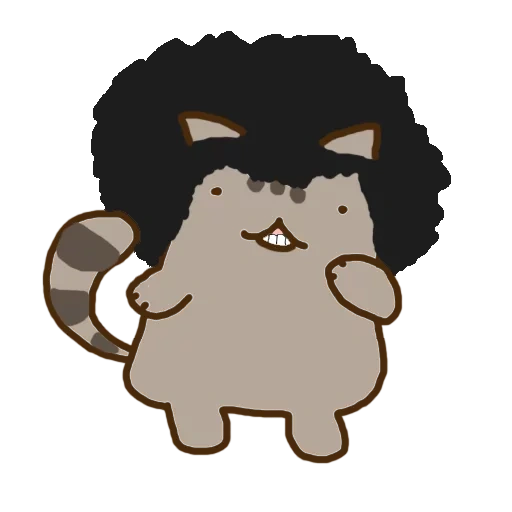 kucing, tekan kedalam, pushin kucing, anime yang indah, stiker pushin