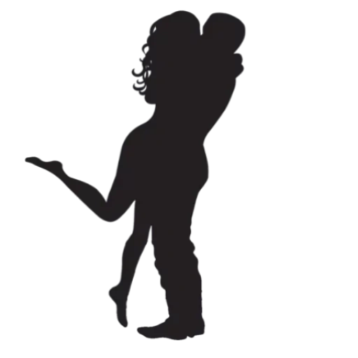 profil, silhouette de couple, une paire de silhouettes, silhouette de l'amant, silhouette d'un amant