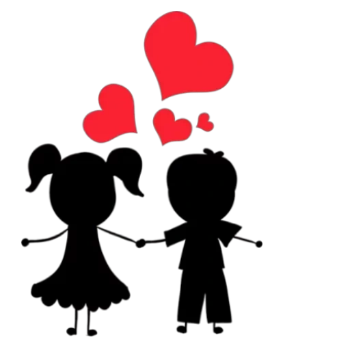 silhouette of love, a silhouette of a lover, a silhouette of a lover, silhouette of boys and girls, valentine's day silhouette