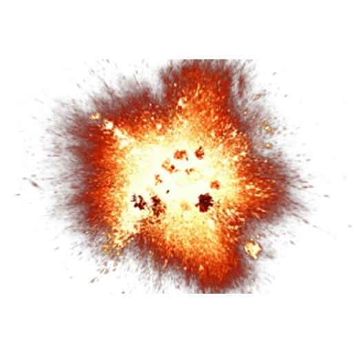 render de explosión, el efecto de la explosión, clipart de explosión, una explosión con fondo blanco, un fondo transparente de explosión
