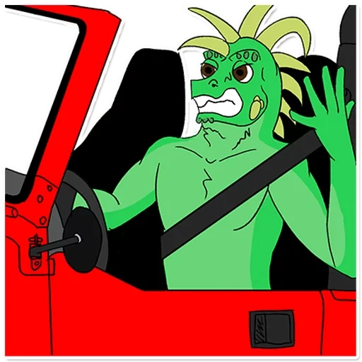 o masculino, humano, dinosaur punk, o carro é um crocodilo, redlettermedia lixo sem fim
