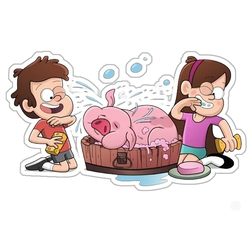 cascata di gravità, dipper mabel, cascata di gravità gonfia, gravity falls gocce mabel galleggiamento