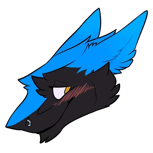 anime, hewan hewan, referensi sergal, furri blue wolf, gambar anime hewan