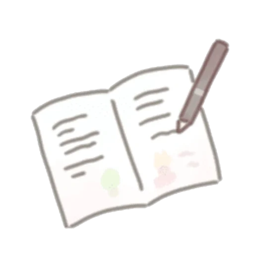 book with a pen, drawing of the book, coloring handle, open notebook, illustration of the book