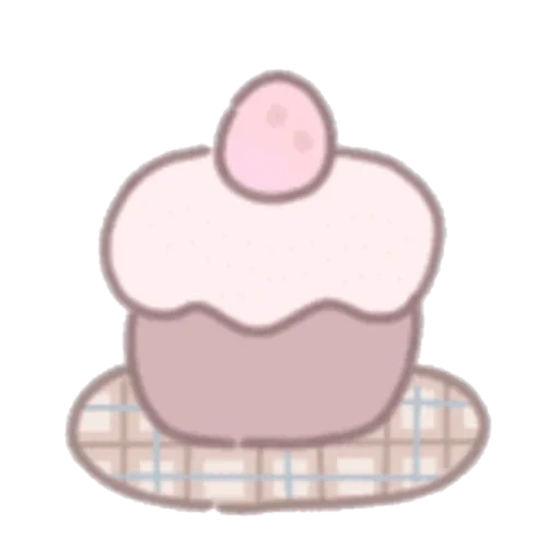 netter kuchen, rosa cupcake, süße kuchen, kawaii kuchen, nette kuchenzeichnung