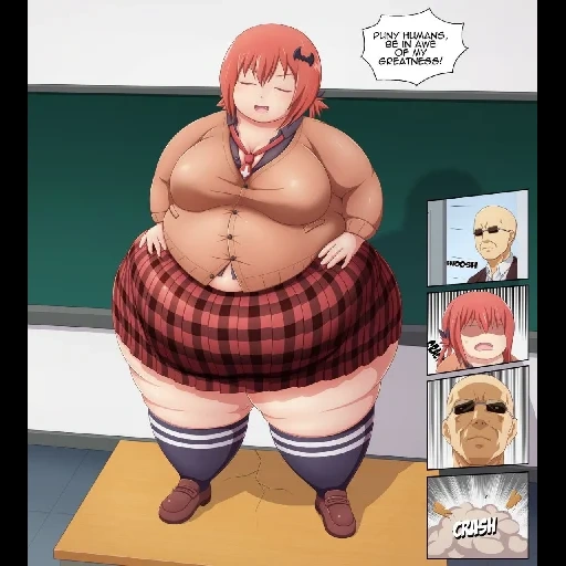 animação gorda, animação espessada, menina de anime gorda, menina de anime gorda, antes do anime gordo
