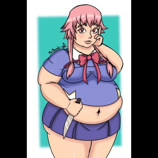 anime, anime gendut, model anime yang menebal, gadis anime gemuk, gadis anime gemuk