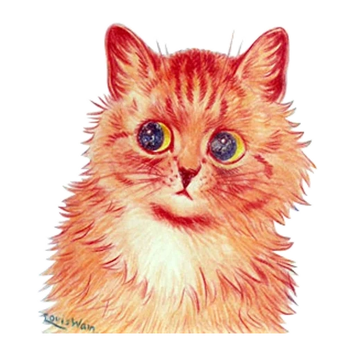 gato, el gato de louis wayne, louis william wayne, pintura de gato louis wayne, el gato fractal de louis wayne