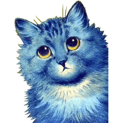 синий кот, синяя кошка, луис уэйн коты, луис уильям уэйн, луис уильям уэйн blue cat