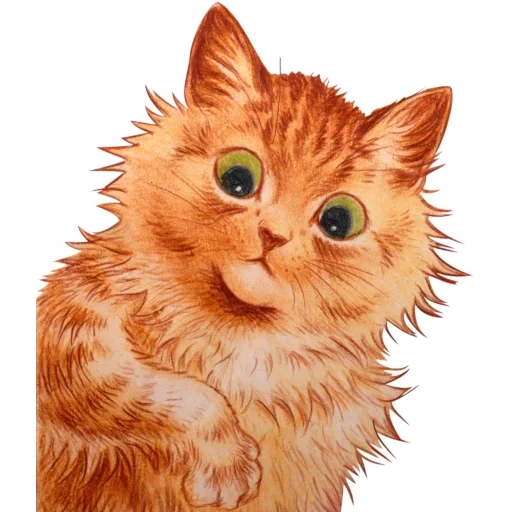 рыжий котик, кошка рыжая, луис уильям уэйн, иллюстрация кошка, рыжий котик рисунок