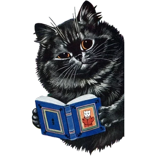 luis william wayne, illustration of a cat, luis wayne cat peter, luis wayne black cat, louis william wayne three cats