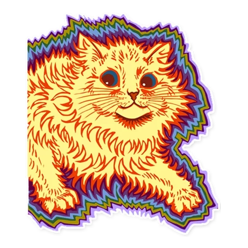 фрактальный кот, коты луиса уэйна, луис уильям уэйн, луис уэйн художник, художник луис уэйн шизофрения