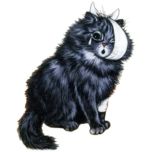 cat, the cat is black, fluffy black cat, luis wayne black cat, black fluffy cat drawn