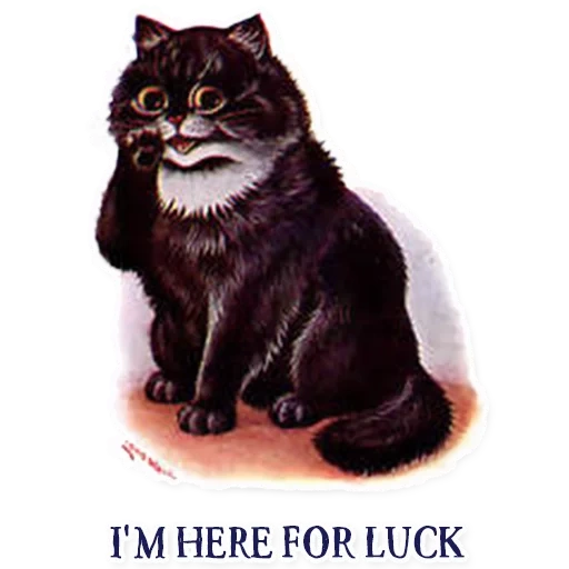 cat, the cat is black, luis william wayne, illustration of a cat, lewis wayne black cats