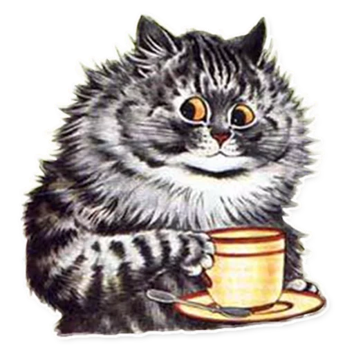 gato tomando chá, gato louis wayne, louis wayne cat, louis william wayne, louis wayne tea party