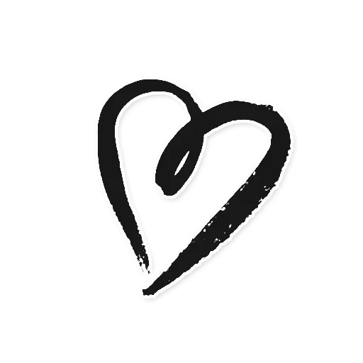 cuore, simbolo del cuore, cuore nero, cuore bianco e nero, pennarello nero cuore