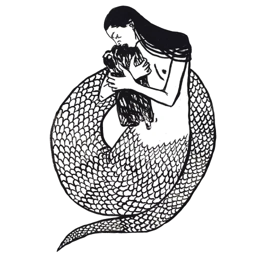 sirena, sirena tatuada, dibujo de sirena, patrón de sirena, ilustraciones de sirena