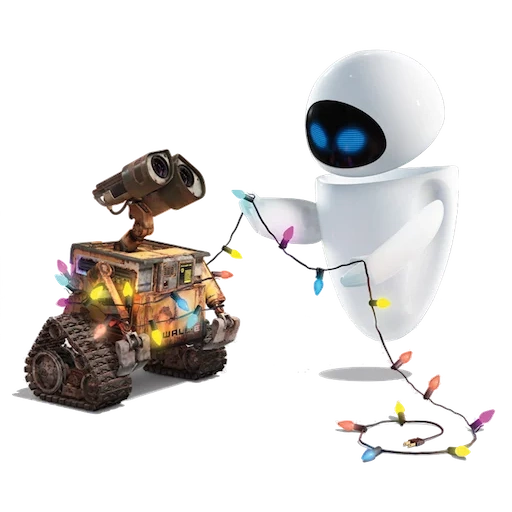 robot, vall and, valley eve, little robot, white robot cartoon valley