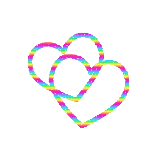 different hearts, cores are colored, rainbow hearts, a multi colored heart, multi colored hearts animation