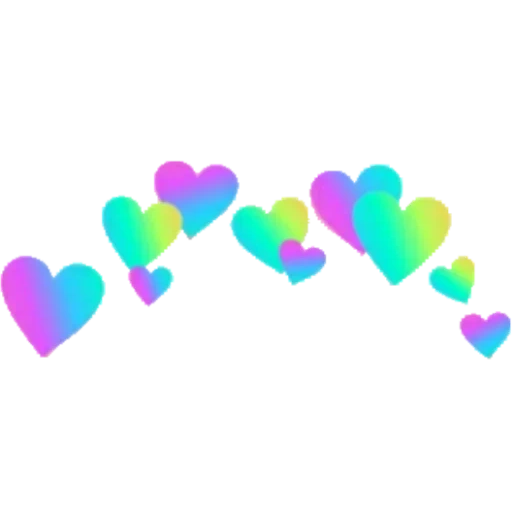 photoshop stickers, hearts above the head, hearts head without background, blue hearts above the head, snepchat's hearts with a transparent background