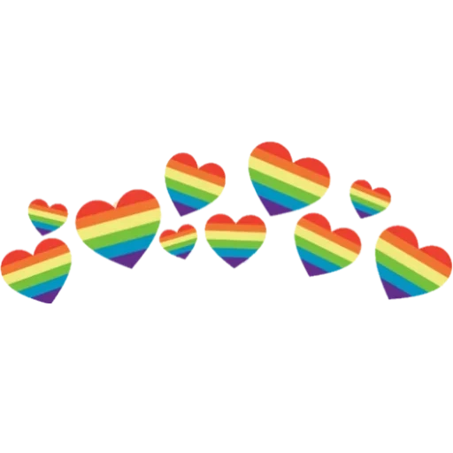 arco-íris, arco íris vatsapa, os corações estão arco íris, corações arco íris, adesivos de arco íris