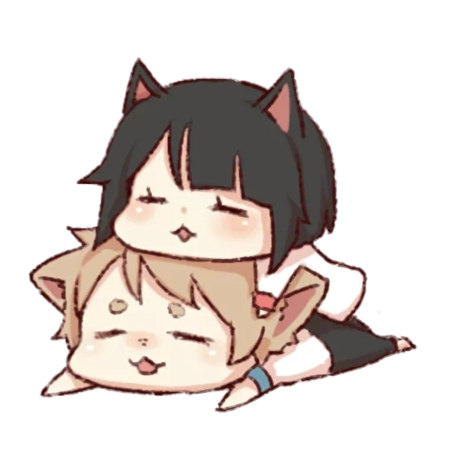 cat, chibi, anime, wannyan, no chibi