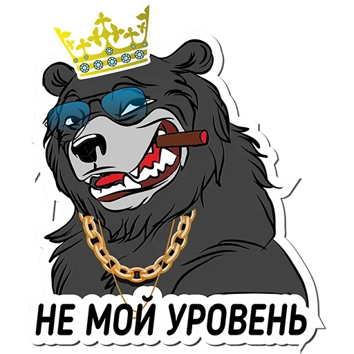 gracioso, bear sketch, corona de oso, cabeza de corona de oso, corona de oso autoadhesivo