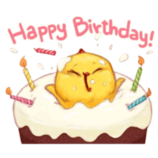 открытка др, день рождения, с днем рождения смайл, твитти happy birthday, анимированные смайлы днем рождения