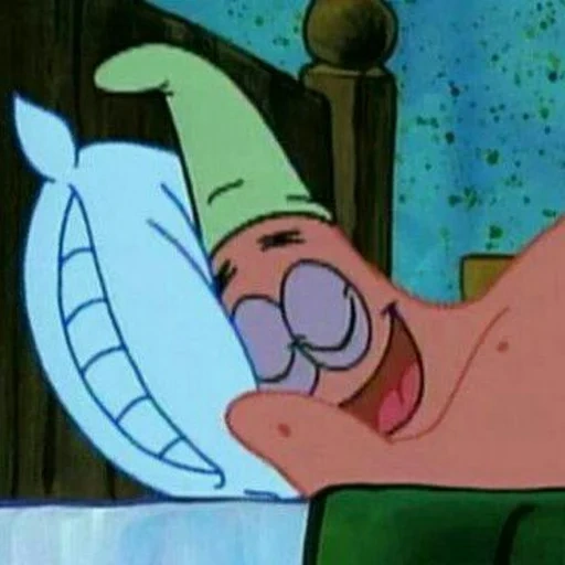 patrick, patrick tertidur, patrick starr, meme spongebob, spongebob square pants
