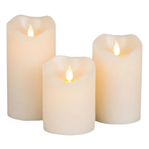 белые свечи, светодиодная свеча, свеча стелла kaemingk, свеча восковая 7.5*7.5, 882-110 свеча светодиодная золото