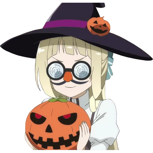 anime, anime penyihir, anime halloween, jamur penyihir anime, anime seni halloween melampaui