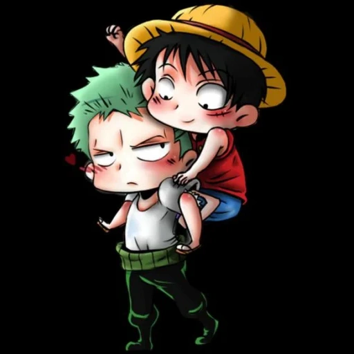 luff, luffy zoro, manki d luffy, amour zoro luffy, zoro sanji luffy chibi