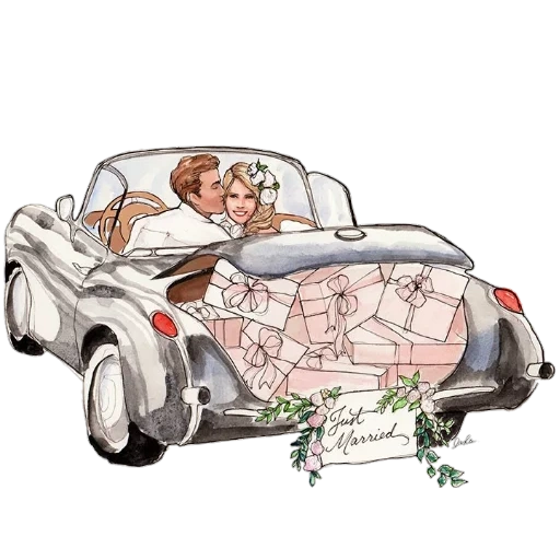 автомобиль, авто рисунок, рисунок автомобиля, автомобиль иллюстрация, иллюстрации inslee haynes свадьба