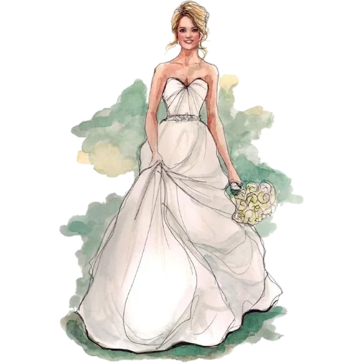 невеста рисунок, свадебное платье эскиз, девушка платье карандашом, рисунок свадебного платья, платье невесты иллюстрация