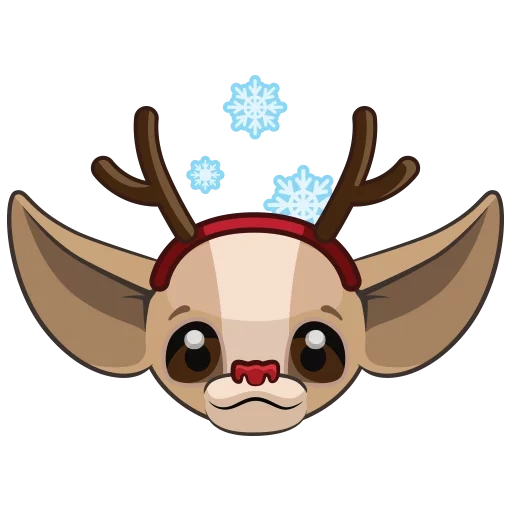 caribou, cerf, anime, reindeer, visage de cerf ventilé par carte