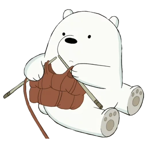 we bare bears белый, icebear стикер телеграмм, вся правда о медведях, телеграм стикеры, белый медведь