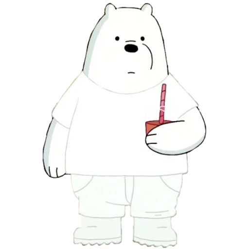 медведь белый, telegram we bare bears stickers, вся правда о медведях белый, we bare bears белый медведь, белый медведь из мультика