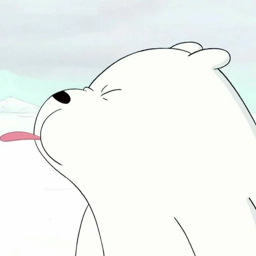 медведь белый, белый мишка из мультика, медведь милый, ice bear we bare bears, грустный медведь
