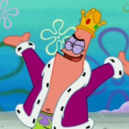patrick, spugna bob, re patrick, spongebob square, pantaloni spongebob square