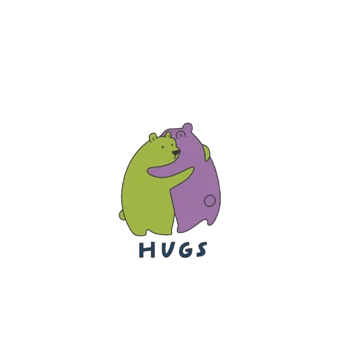hug, hugs, the drawings are cute, cute animals