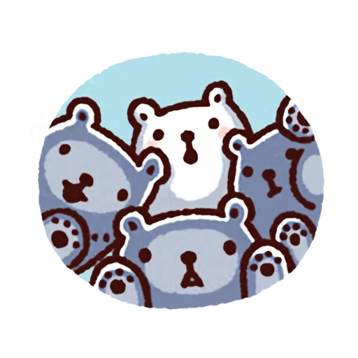 bać, online, line chat stickers, white bear opi wottsap